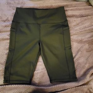 Large womens biker shorts with two side pockets.